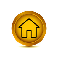 Obraz premium house icon in glossy button vector illustration