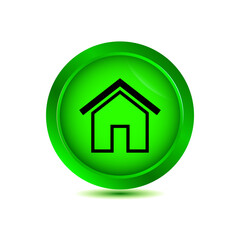 house icon in glossy button vector illustration