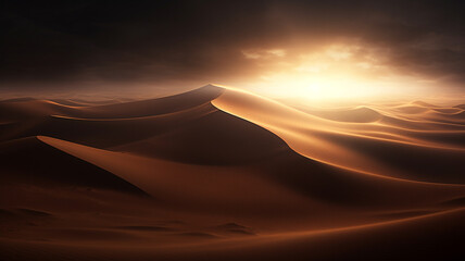 Fototapeta na wymiar desert landscape with sun