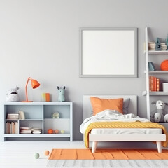 Bedroom mocap. Recreation area design template. Neutral tones in the interior.