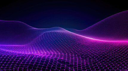Fototapeta na wymiar A Digital Wave of Pink and Purple Dots,abstract background with lines