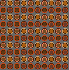 Vector seamless texture in the form of brown circles on a gray background
