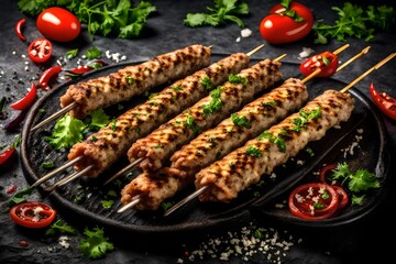 Minced Lula kebab grilled