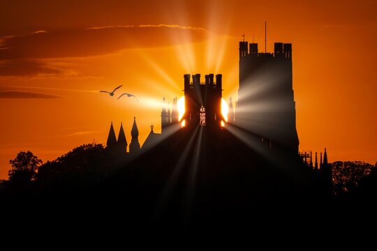 Sunset behind Ely Cathedrel, 23rd September 2021