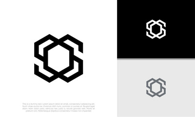 Initials S logo design. Initial Letter Logo. Innovative high tech logo template.	
