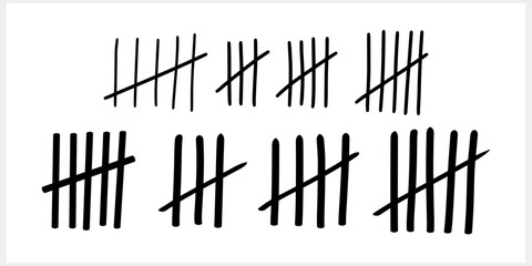 Doodle tally mark count icon Sketch vector stock illustration EPS 10