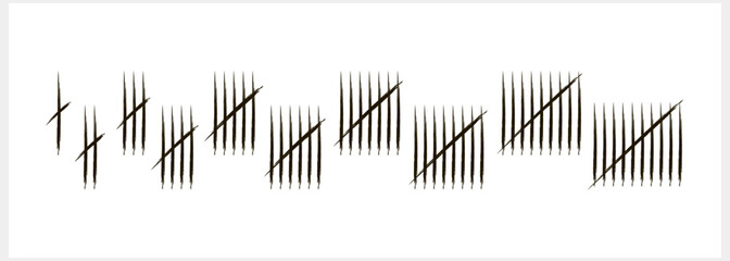 Doodle tally mark count icon Sketch vector stock illustration EPS 10