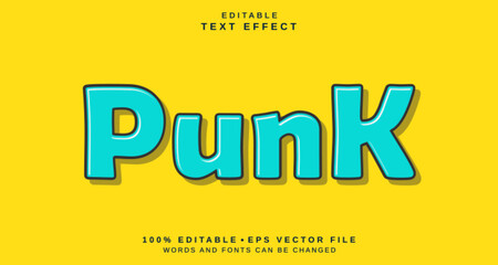 Editable text style effect - punk text style theme.
