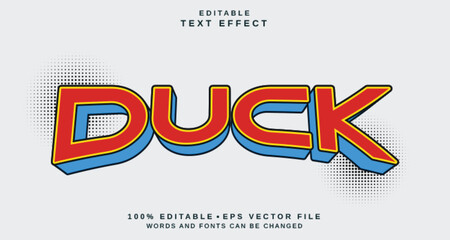 Editable text style effect - Duck text style theme.