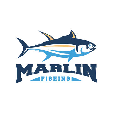 Blue Marlin Logo, Tuna Fishing Vector template