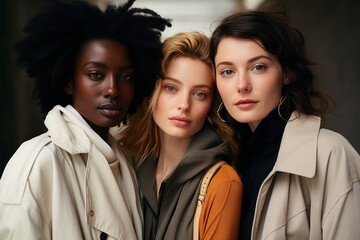 three young women posing