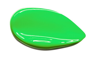 Smear of green glossy paint. The smear is green.