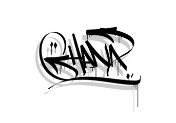 GHANA country graffiti tag style