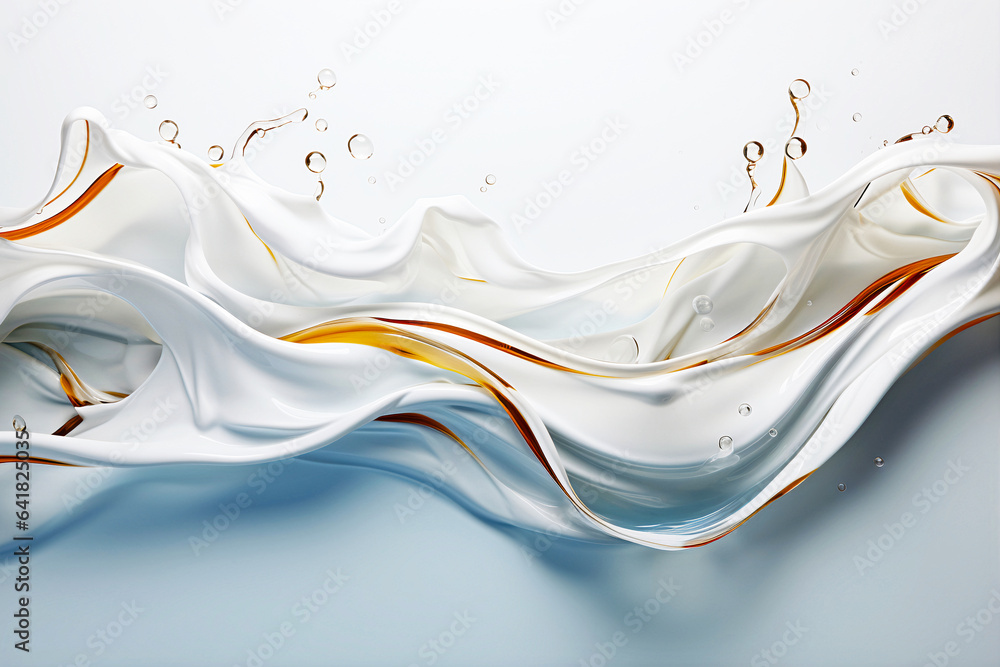 Poster abstract background with wavy lines. smooth waves of liquid consistency. generative ai