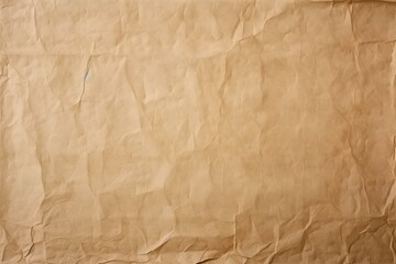 Fototapeta premium Brown kraft paper crumpled vintage texture background for letter. parchment old retro page blank. generative AI