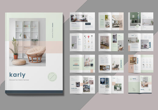 Interior Product Catalog Template With 24 Pages Clean Accents