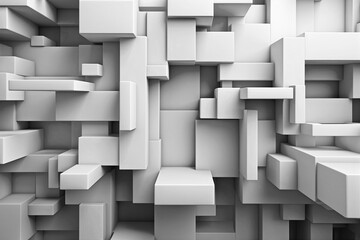 Abstract 3d geometric gray background. Generative AI