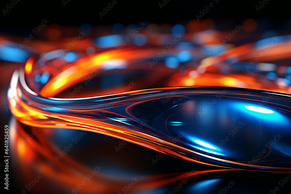 Poster digital technology,abstract background.colorful waves. generative ai.