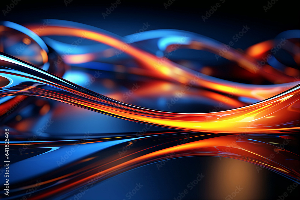 Poster digital technology,abstract background.colorful waves. generative ai.