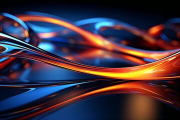 Digital technology,abstract background.Colorful waves. Generative AI.