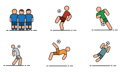 Set of soccer players Sport icon Vector