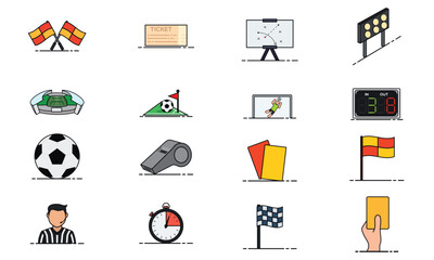 Set of fotball icons Sport icons Vector