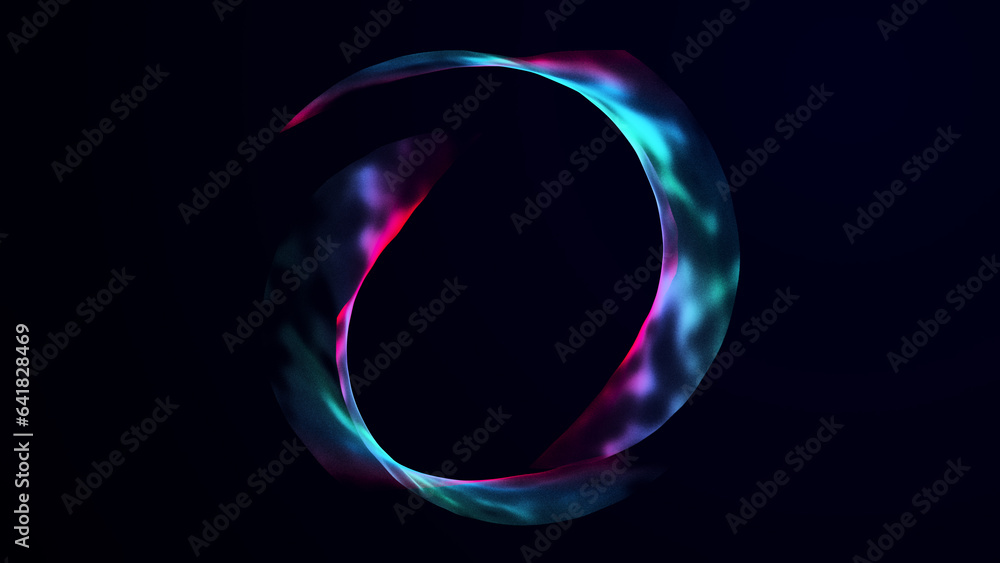 Poster Big data wormhole.Abstract digital background of moving particles. Information space flow. 3D rendering