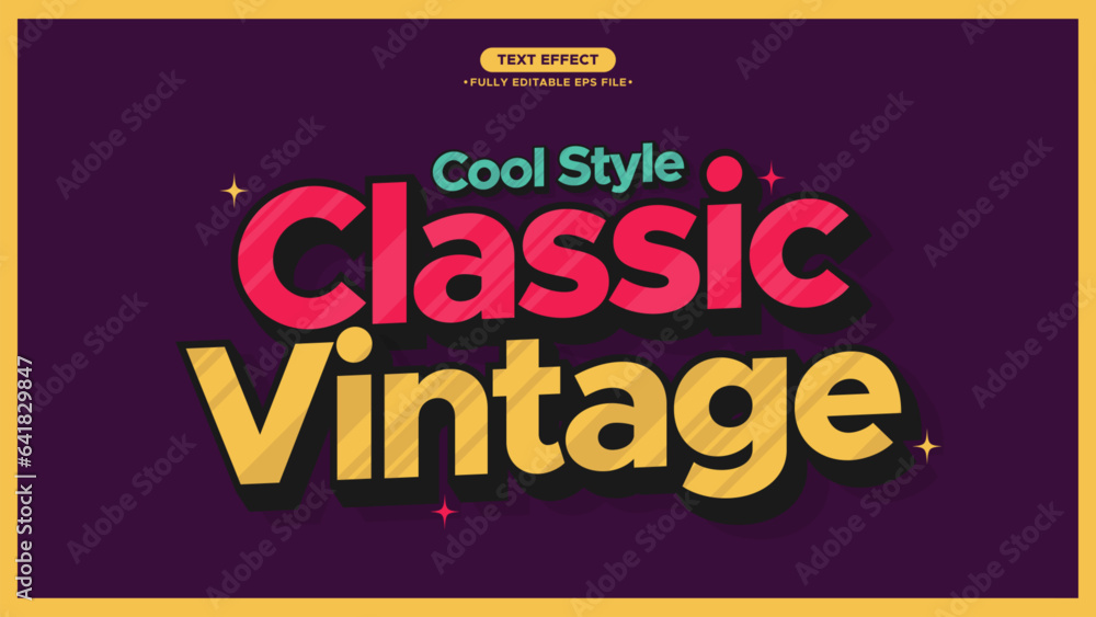 Poster classic and vintage style vector text effect editable font and text can be change