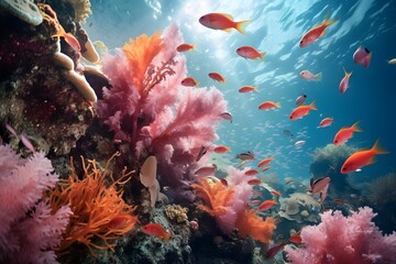 Fototapeta na wymiar Ein buntes Korallenriff mit Fischen