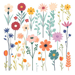  floral pattern Graphic Illustration,A Colorful Collection of Flowers and Plants