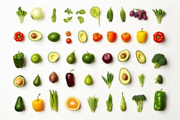 Different vegetables on a white background