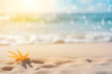 Fototapeta na wymiar Tropischer Sommer-Sandstrand und Bokeh-Sonnenlicht auf dem Meer