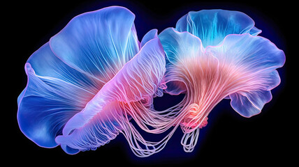  Jellyfish Floating in Dark Blue Water,jellyfish in the dark