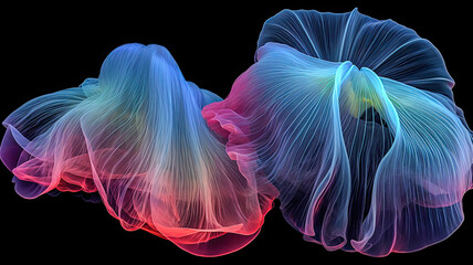 Fototapeta premium Jellyfish Floating in Dark Blue Water,jellyfish in the dark