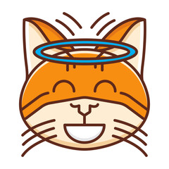 Angel Cat Emoji Icon