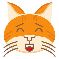Embarrassed Cat Emoji Icon