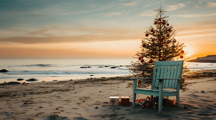 Christmas tree on the beach