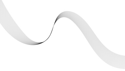 Stylized line art background. Vector illustration. Wave with lines created using blend tool. Curved wavy line, smooth stripe.