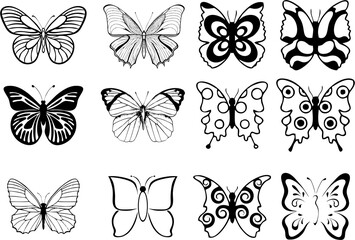 Beautiful Butterflies line icons in high resolution. Easy to reuse in decorative designing and packing. 