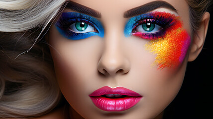 Beautiful woman with bright make-up