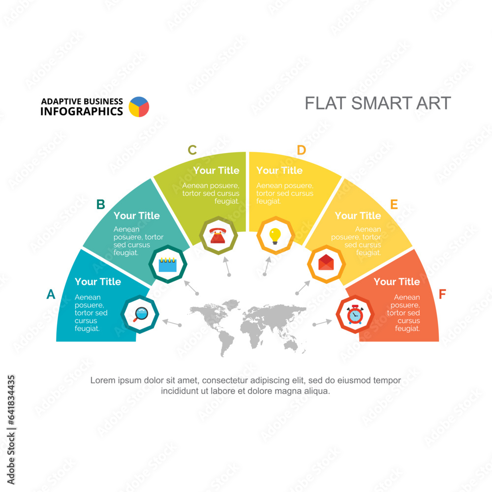 Wall mural global project statistics as half pie chart vector illustration. cartoon drawing of business scheme 