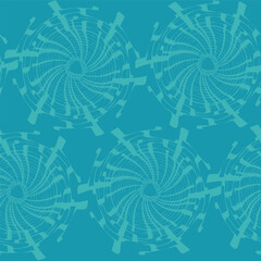 Seamless turquoise pattern with vortex design