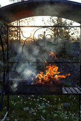 fire in the fireplace