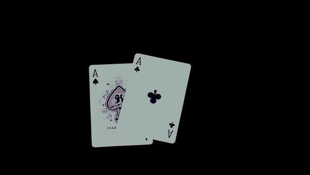 Playing Cards 2 Aces Black in poker