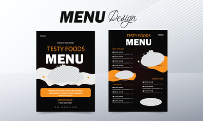 Restaurant menu template design simple background vector illustration.