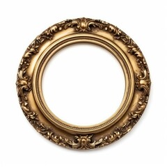 Antique circle frame isolated on white background