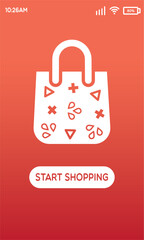 Shopping app background Concept mobile app Vector
