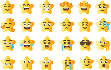 set of funny star emoji