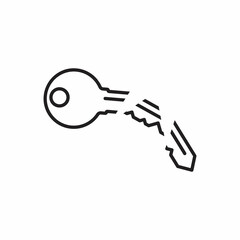 Outline broken key icon illustration isolated vector sign symbol