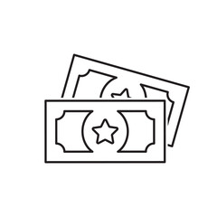 Money bonus concept editable stroke outline icon isolated on white background flat illustration